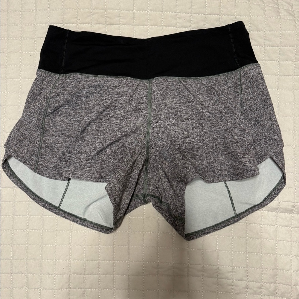 Women's Gray and Black Athletic Shorts